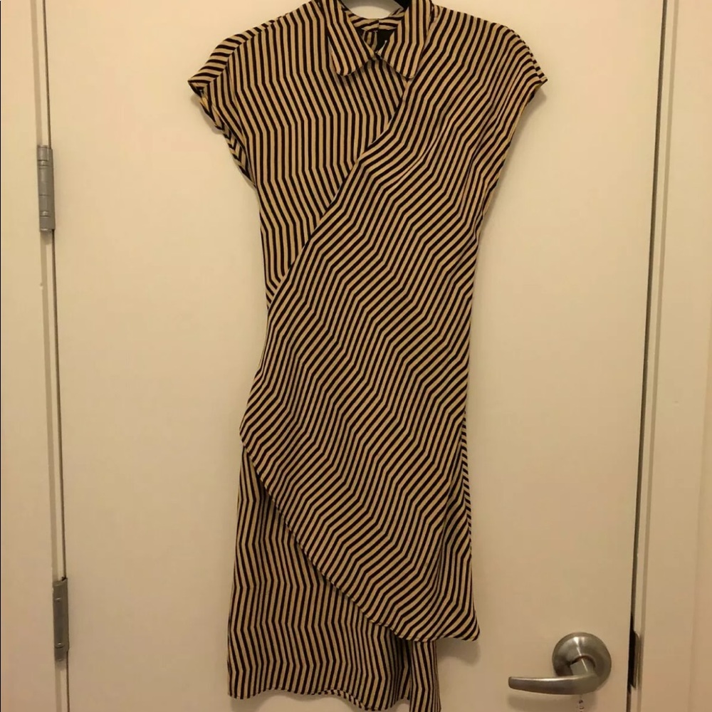kenzo silk striped dress